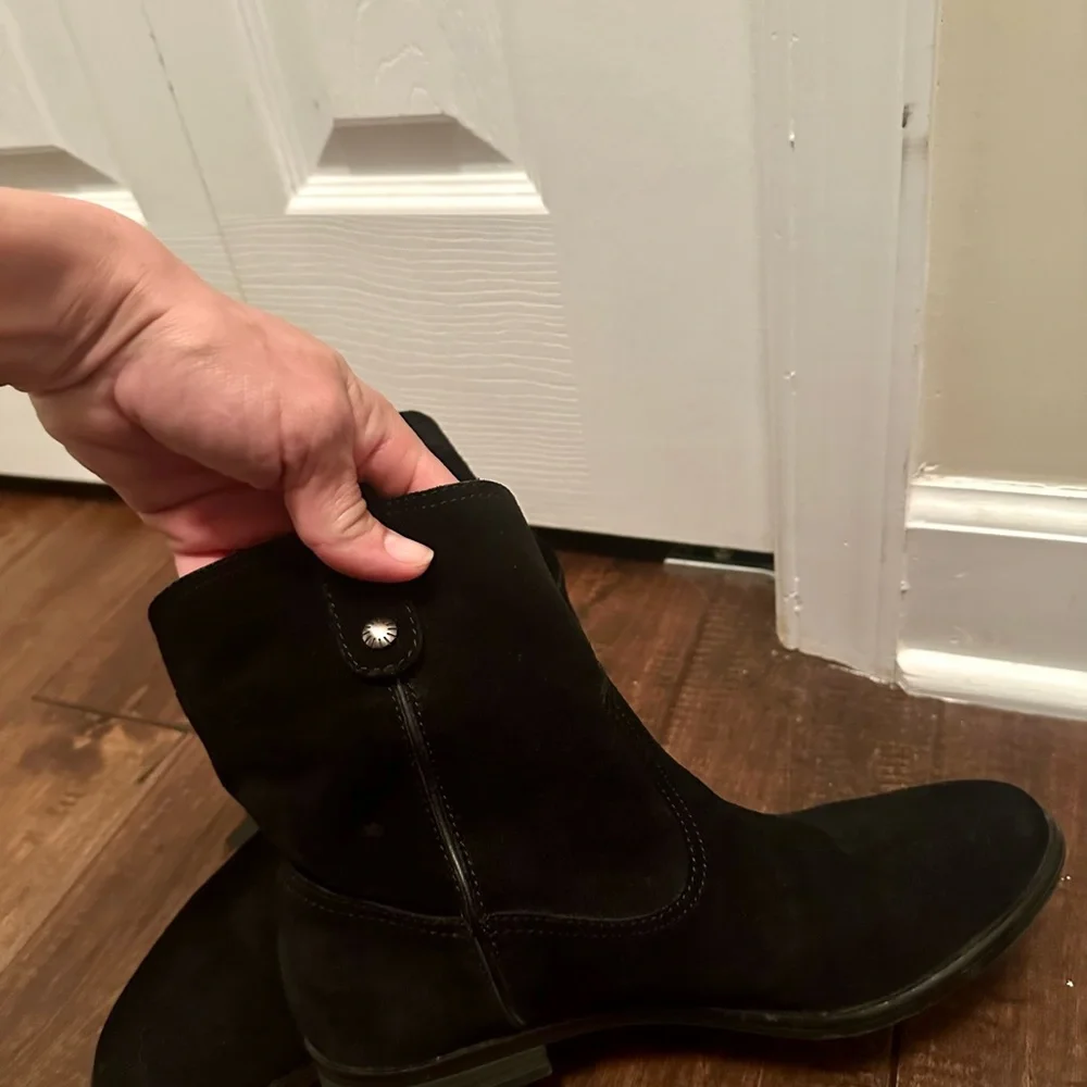 Frye Black Suede Booties women’s size 9